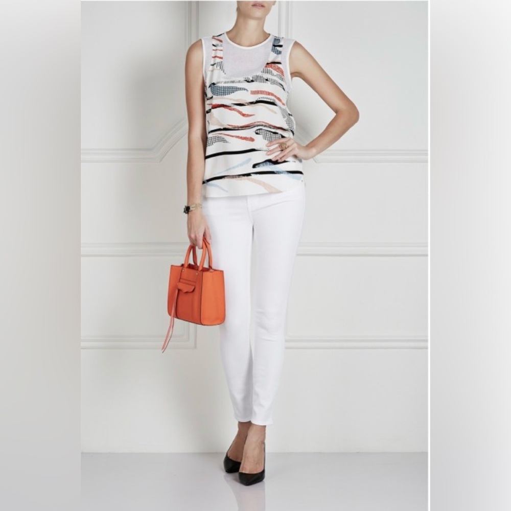 Tibi Cream Multicolored Sleeveless Blouse, Size 2, Excellent Condition!
